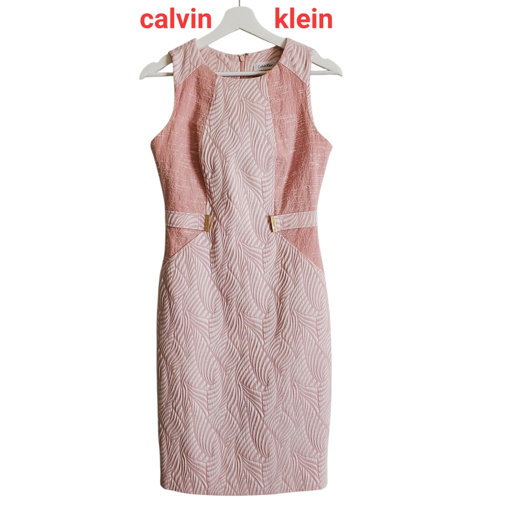 Calvin Klein Blush Textured Midi Dress